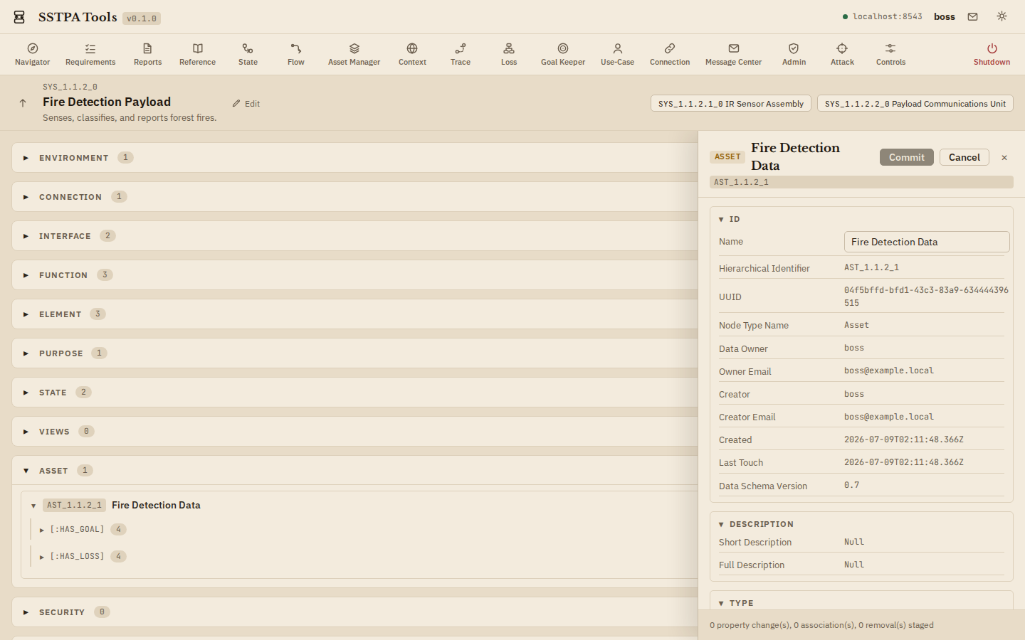Editing an Asset from the Main Panel Asset section. — Light theme