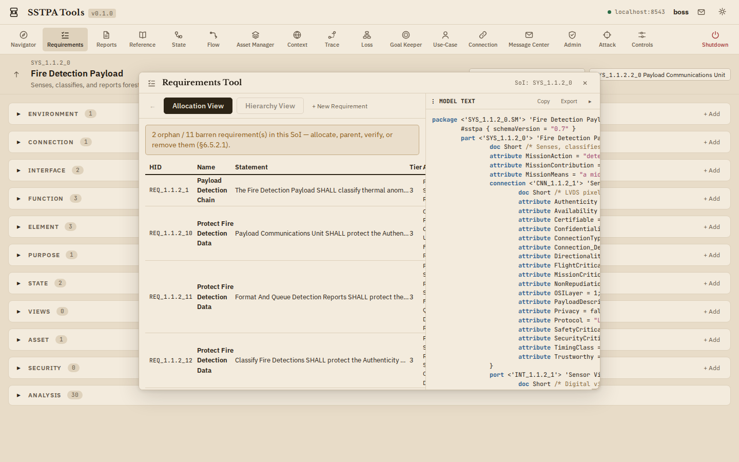 Requirements Tool in Light and Dark. — Light theme